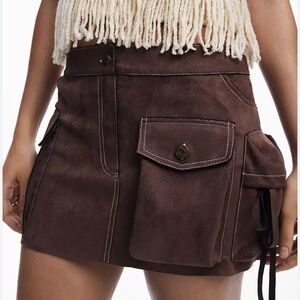 Desigual Brown Mini Skirt with Pockets